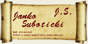 Janko Subotički vizit kartica